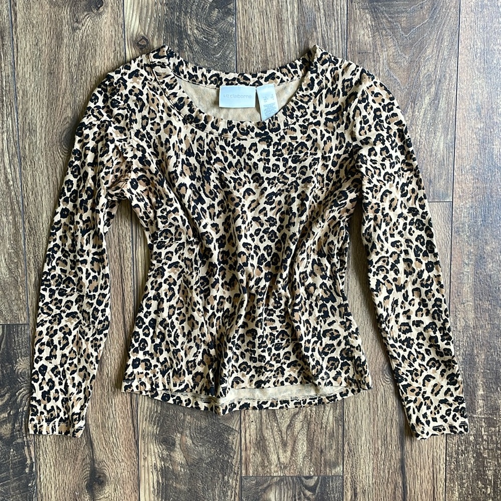 Long Sleeve Cheetah Print Top